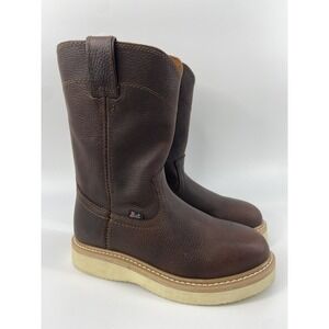 Justin Boots Mens 7.5 Brown Axe‎ 10" Wedge Work WK4908 Leather Light Safety